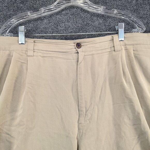 Jamaica Jaxx Mens Silk Chino Shorts Tan Size 40 Slash Pockets - Picture 6 of 13